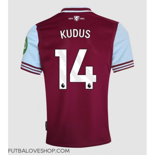 Dres West Ham United Mohammed Kudus #14 Domáci 2024-25 Krátky Rukáv